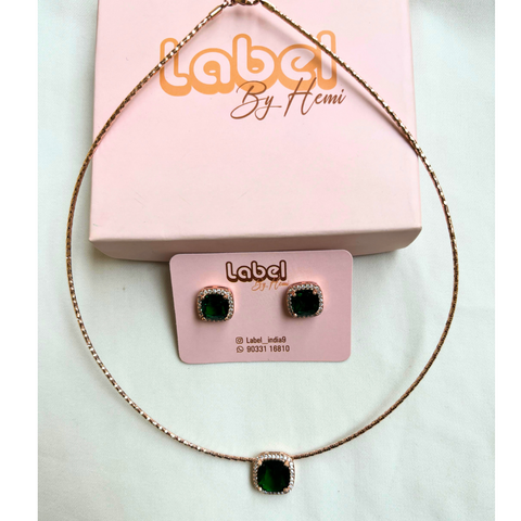 Rosegold Green Gemstone Combo