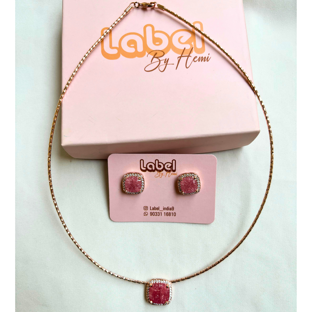 Rosegold Red Gemstone Combo