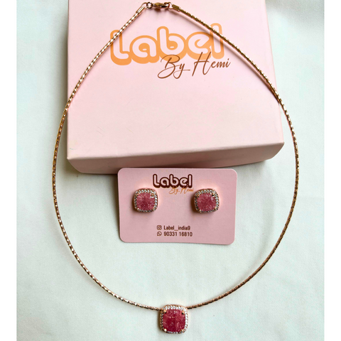 Rosegold Red Gemstone Combo