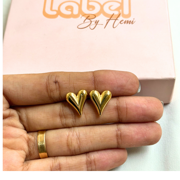 Heart plain studs