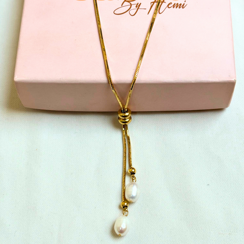 Pearl Drawstring Necklace