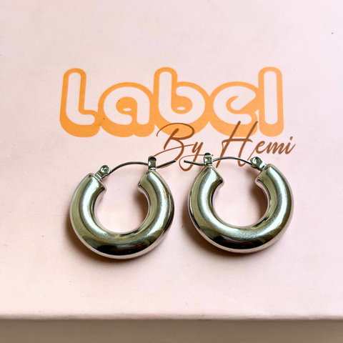 Silver Plain Hoops