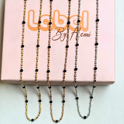 Black Beads Necklace