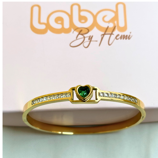 Green stone Heart bracelet