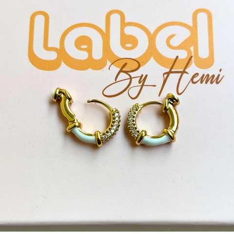 Enamel Stone Hoops