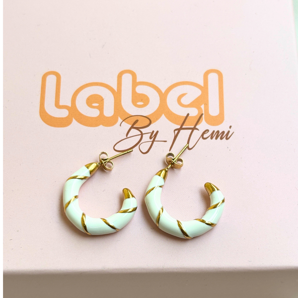 White enamel Earrings
