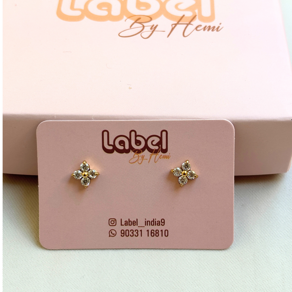4 petal Stone Studs