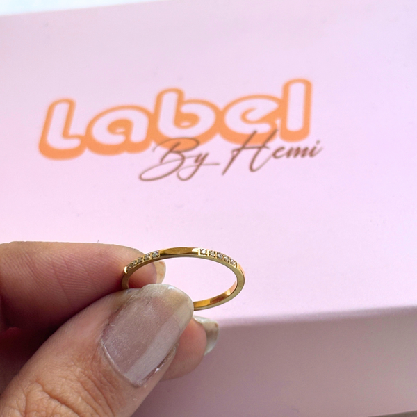 Plain and Stone Ring