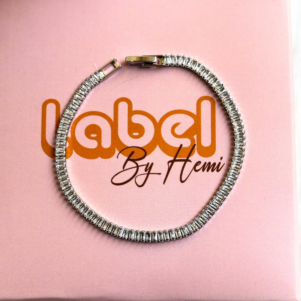 Silver Baguette tennis Bracelet