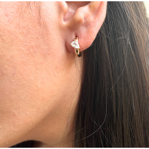 Almond Stone Hoops