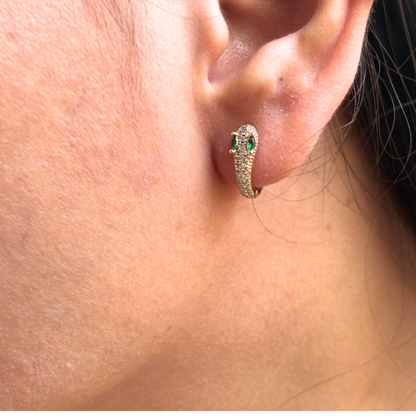 Snake Stone Hoops