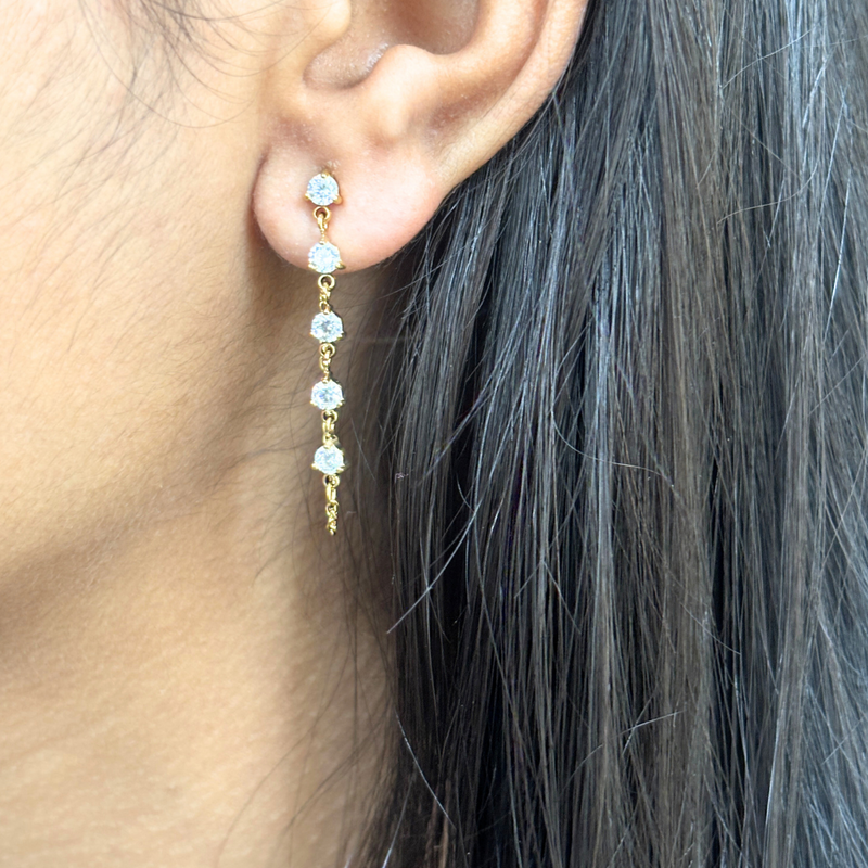 Stone chain Earrings - Main Image