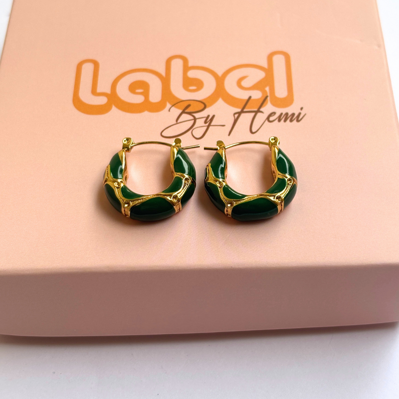 Enamel kiya hoops