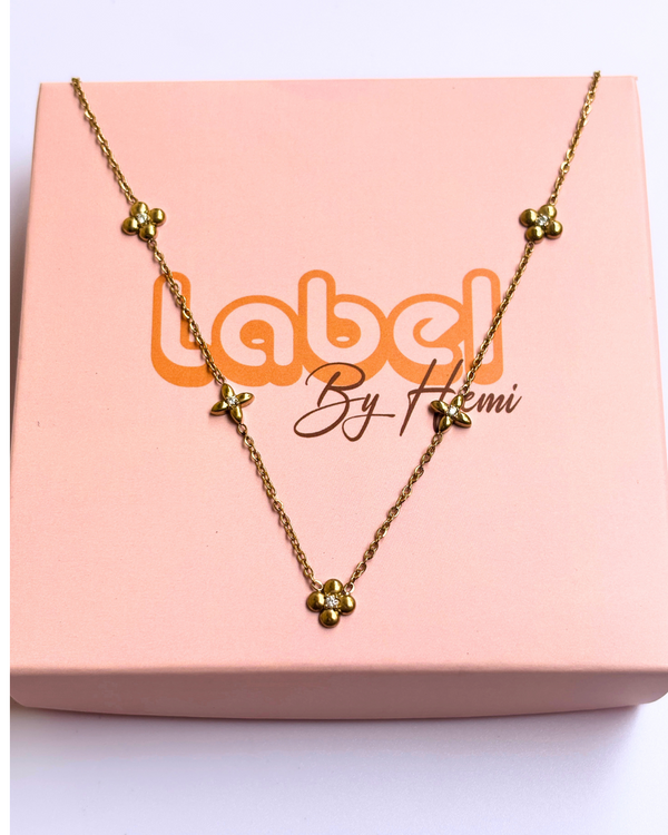 Flower charm necklace