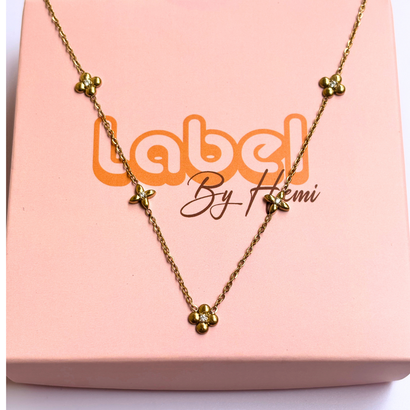Flower charm necklace
