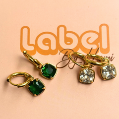 Square stone Hoops