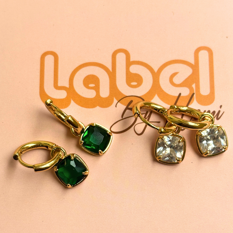 Square stone Hoops