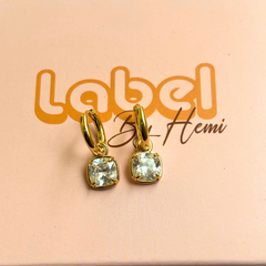 Square stone Hoops