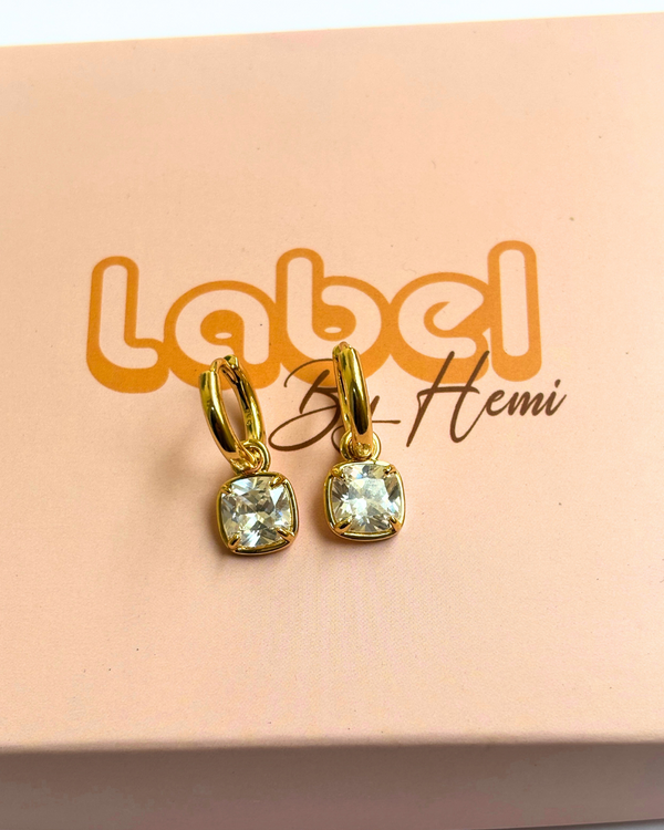 Square stone Hoops