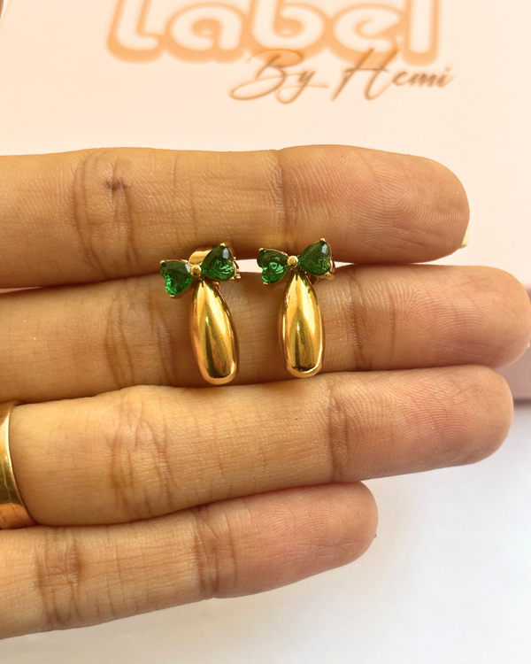 Bow drop earrings