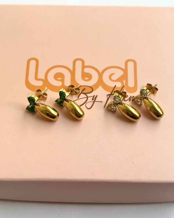 Bow drop earrings