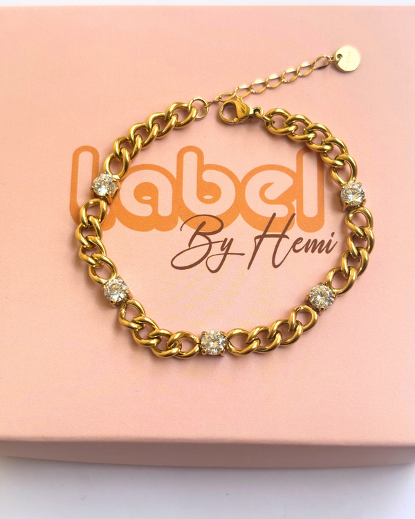 Soliatire link bracelet