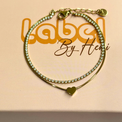 Heart tennis bracelet