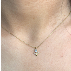rose petal  Necklace ( white )