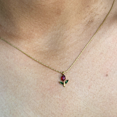 rose petal  Necklace ( red)