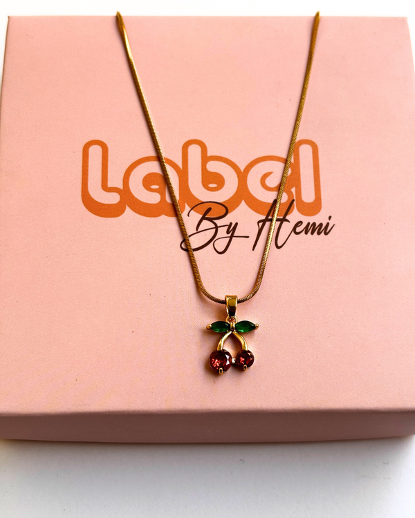 Cherry stone necklace