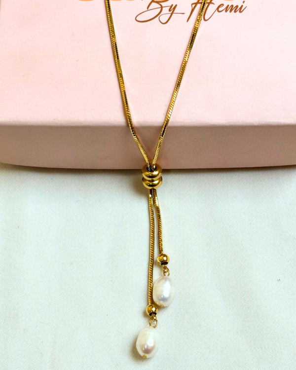 Pearl Drawstring Necklace