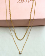 Single Stone Layered  Necklace