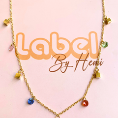 Multi Stone Cube Necklace