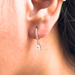 Almond stone hanging hoops