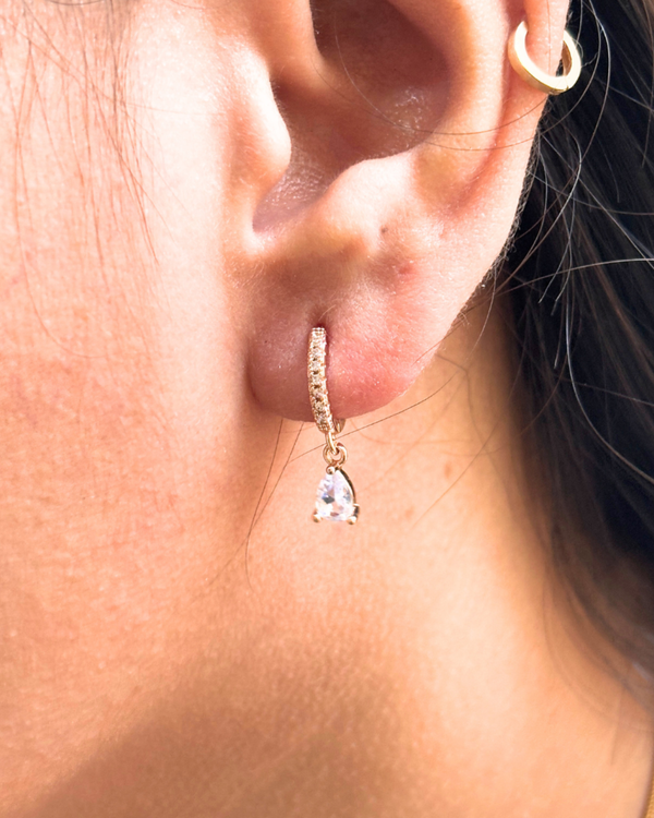 Almond stone hanging hoops