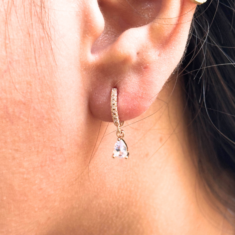 Almond stone hanging hoops