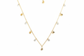 Gold Charm Necklace on White Background
