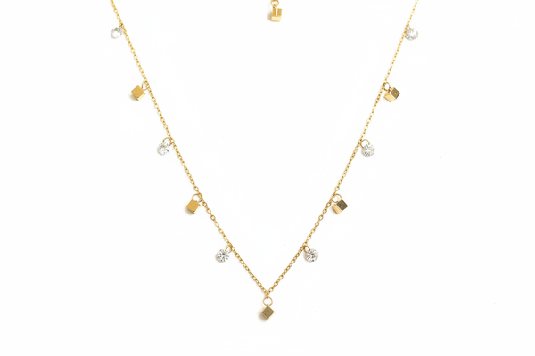 Cube stone Necklace