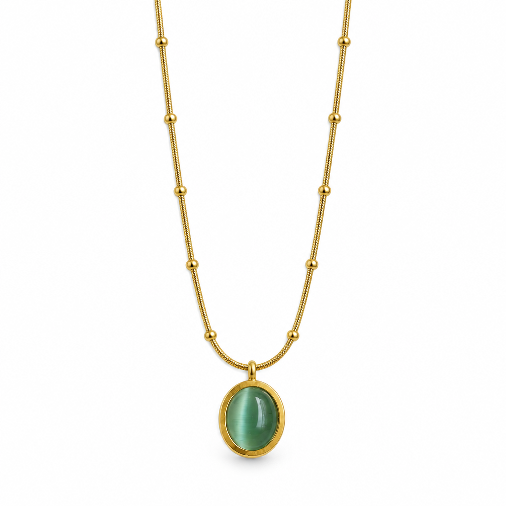 Realistic necklace photo on a white background in 1:1 format